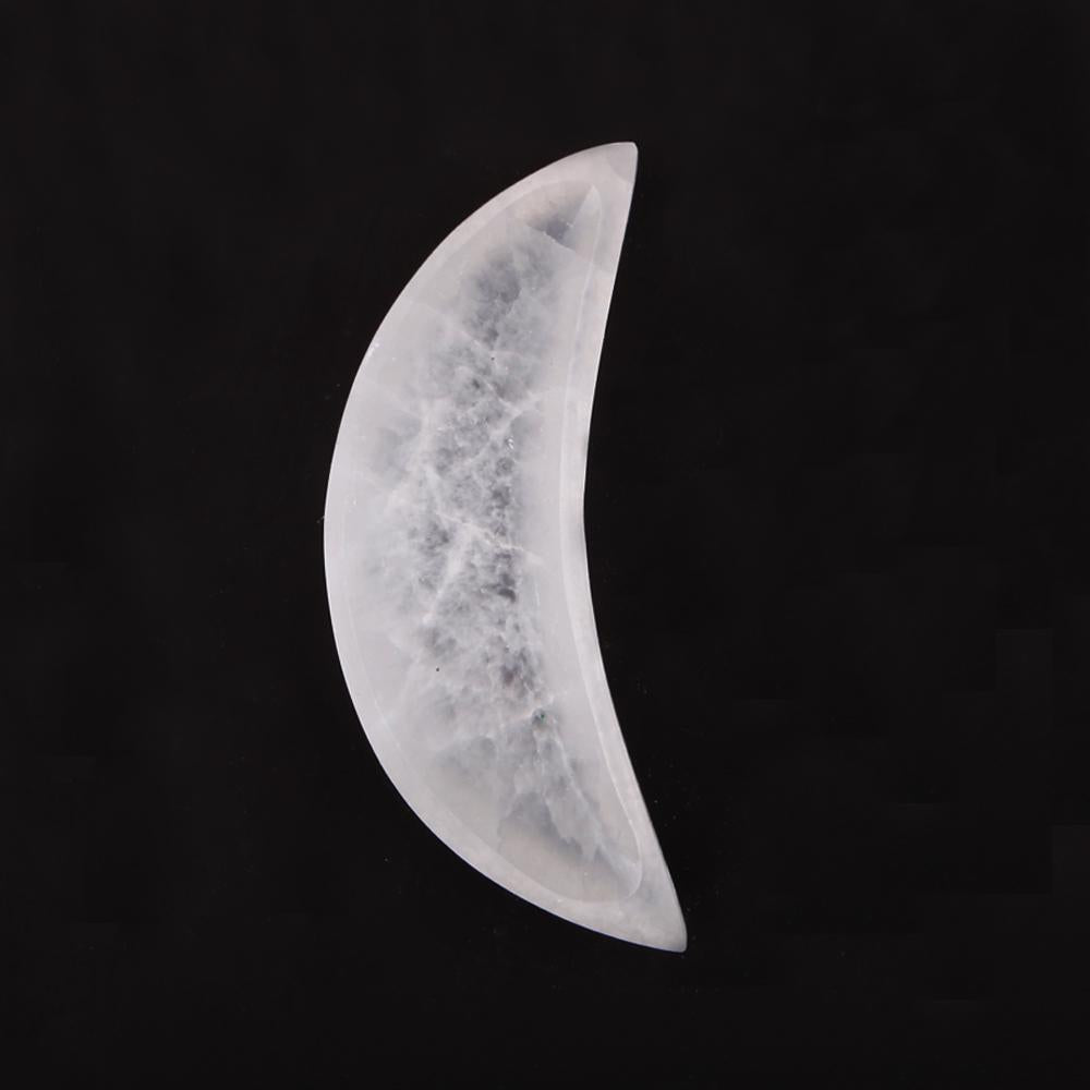 Plato de luna de cristal de selenita pequeño