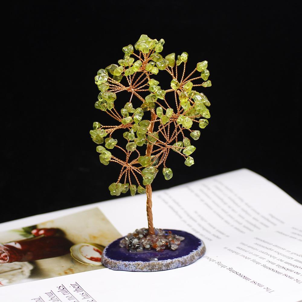 Árbol de cristal con rodajas de ágata