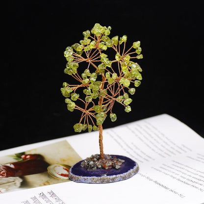 Árbol de cristal con rodajas de ágata