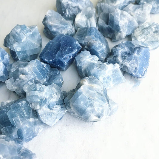 BLUE CALCITE TUMBLED STONE-RAW