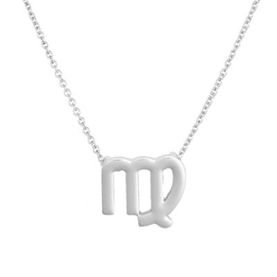 Trendy Female Girls Gold Silver Plated Horoscope Astrology Charm 12 Zodiac Sign Pendant Necklace Jewelry For Women