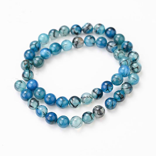 Blue Dragon Veins Agate Beads For Jewelry Making