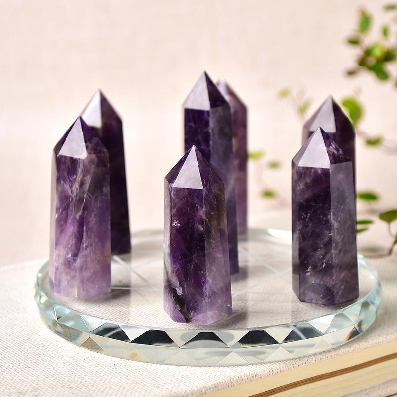 1set Seven Star Plate Natural Crystal Point Chakra Healing Stone