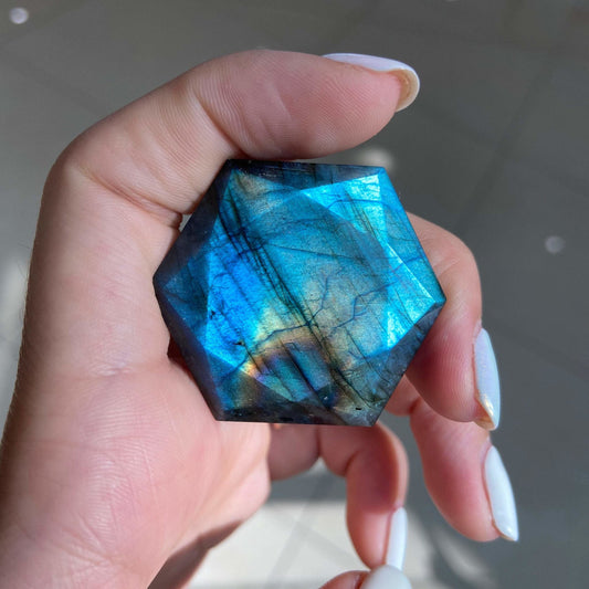 Natural Labradorite Gemstone Hexagon Cabochon