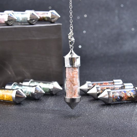 Chakra Wishing Bottle Pendulum Crystal Pendulum Amulet Pendant Pendulum