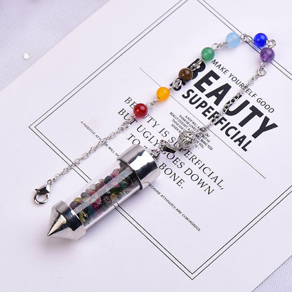 Chakra Wishing Bottle Pendulum Crystal Pendulum Amulet Pendant Pendulum