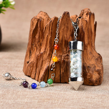 Chakra Wishing Bottle Pendulum Crystal Pendulum Amulet Pendant Pendulum