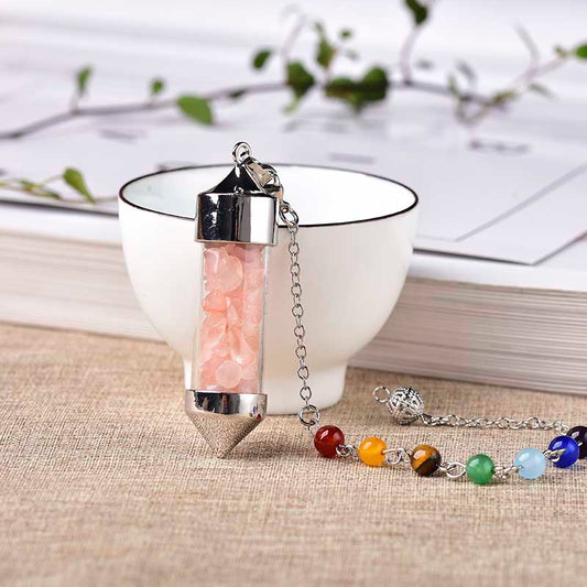 Chakra Wishing Bottle Pendulum Crystal Pendulum Amulet Pendant Pendulum