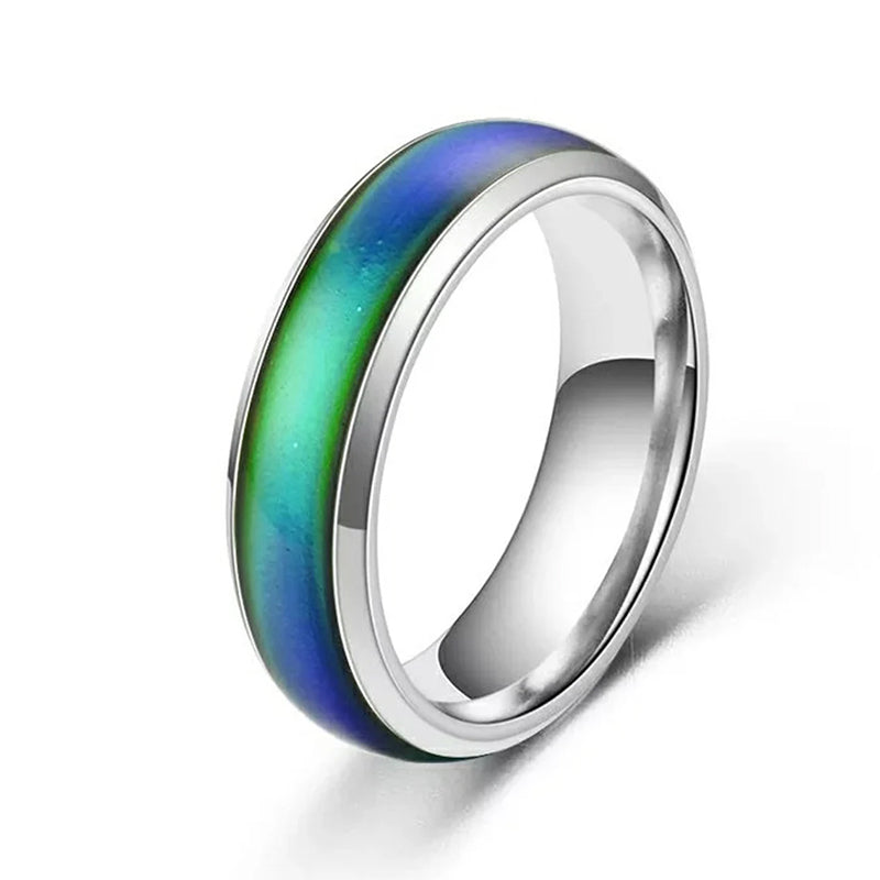 Stainless Steel Temperature Mood  Rainbow Ring Temperature Color Change Ring