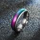 Stainless Steel Temperature Mood  Rainbow Ring Temperature Color Change Ring