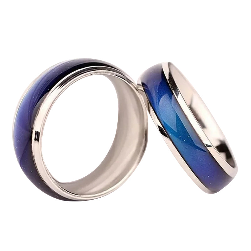 Stainless Steel Temperature Mood  Rainbow Ring Temperature Color Change Ring